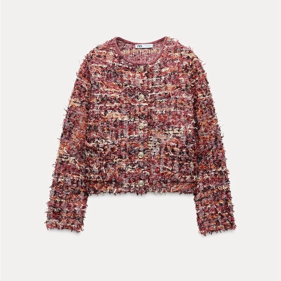 ZARA structured knit cardigan NWT - Picture 2 of 13